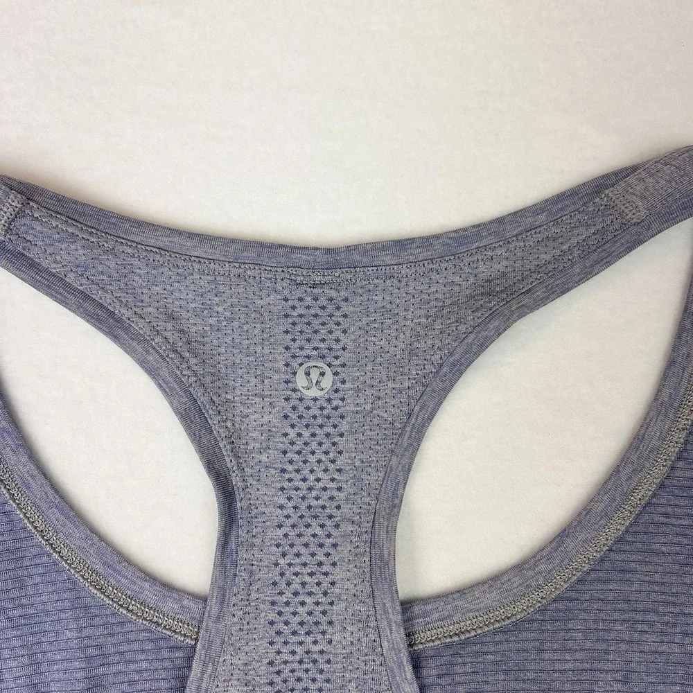 Lululemon Swiftly Tech Racerback Tank Heathered Purple Blue Size 16